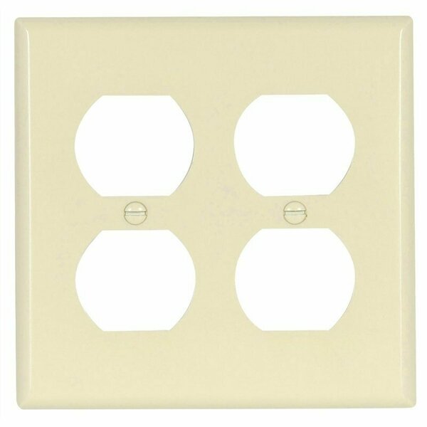 Cooper Wiring Eaton Wiring Devices Receptacle Wallplate, 4-1/2 in L, 4-9/16 in W, 2 -Gang, Thermoset, Light Almond 2150LA-BOX